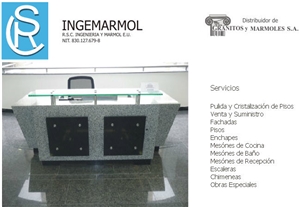 Reception Counter Desk Top, Cinza Castelo Grey Granite Reception Counter