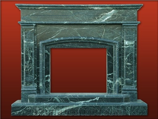 Marble Verde Laponia Fireplace, Lapponia Green Marble Fireplace