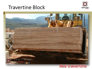 Travertino Rojo Red Travertine Block