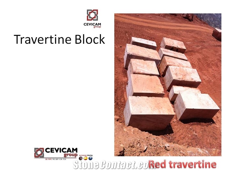 Travertino Rojo Red Travertine Block