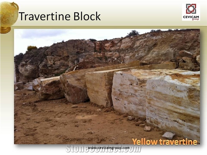 Travertino Amarillo Yellow Travertine Block