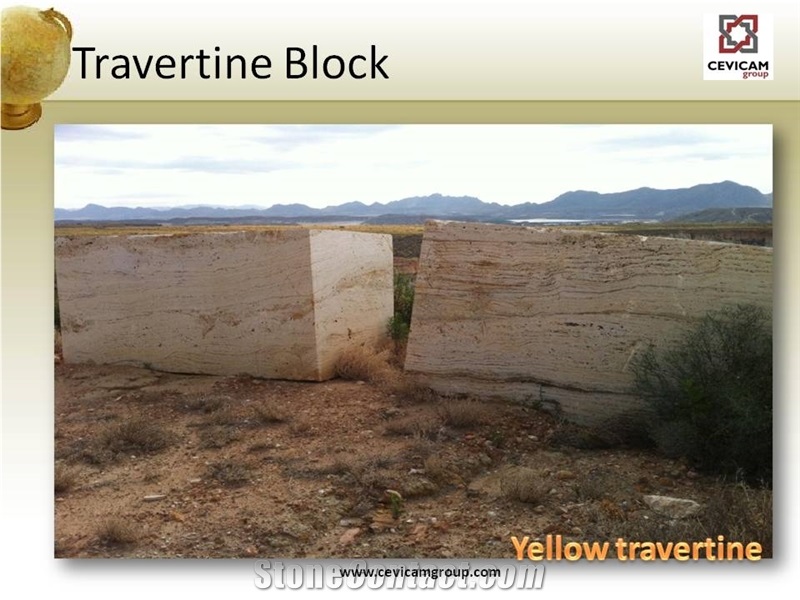 Travertino Amarillo Yellow Travertine Block