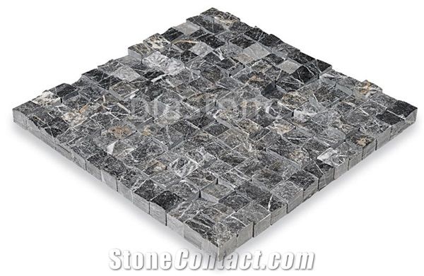Split Face Black Marble Mosaic