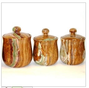 Multi Onyx Medium Canister, Multicolor Red Onyx Kitchen Accessories