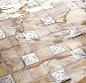 Stainless Steel and Stone Mosaic