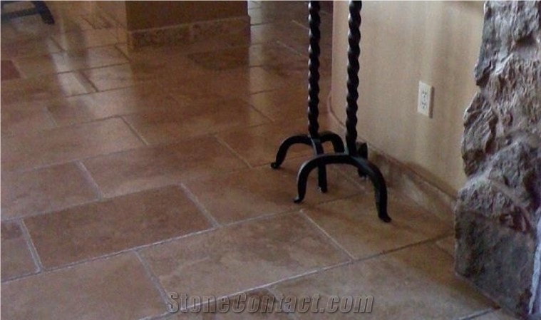 Travertine with a Chiseled Edge Floor, Noce Travertine Tiles