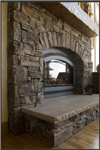Chief Joseph Stone Fireplace Surround, Brown Sandstone Fireplace Surround