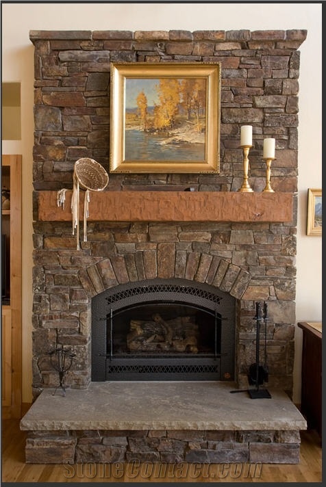 Chief Joseph Stone Fireplace Surround, Brown Sandstone Fireplace Surround from United States 