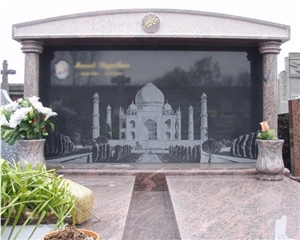 Juparana Colombo Granite Mausoleum, Juparana India Granite Mausoleum, Columbarium