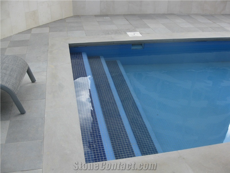 Pool Coping Pavers, Jerusalem Grey Limestone Pool Coping