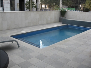 Pool Coping Pavers, Jerusalem Grey Limestone Pool Coping