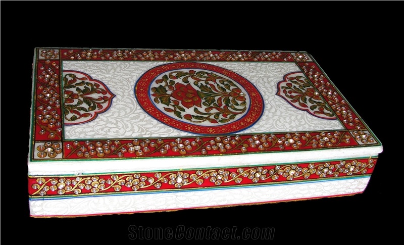 Marble Box Embossed, White Marble Artifacts, Handcrafts