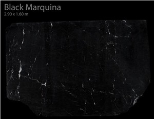 Nero Marquina Black Marble Slabs, Spain Black Marble