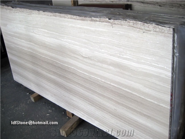 White Wooden Marble Slabs, White Wood Grain Marble Slabs, Wooden White Marble