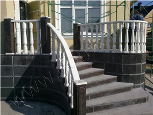 Dymovsky Granite Stairs, Koelginskoe Railings, Bal, Dymovsky ,Koelginskoe Brown Granite Stairs