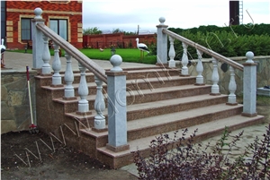 Ujno Sultaevckoe Stairs and Koelginskoe Marble Bal, Ujno Sultaevckoe Red Granite Stairs