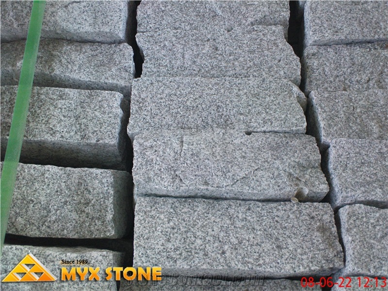 G603 Cobble Stone,G603 Granite ,Bianco Crystal Pav, G603 Grey Granite Cobble Stone