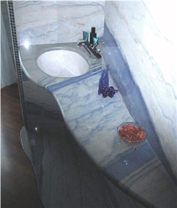 Azul Macaubas Bathroom Vanity Top, Azul Macaubas Blue Quartzite Bathroom Vanity Top
