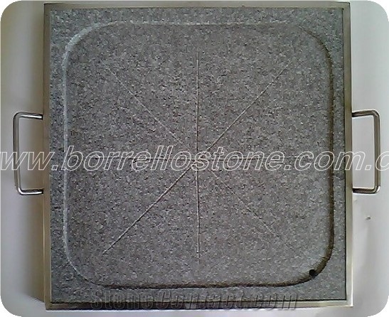 Natural Grill Stone Plate For Steak, Grey Granite Plate