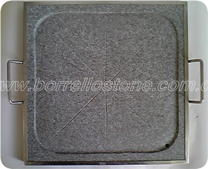 Natural Grill Stone Plate For Steak, Grey Granite Plate