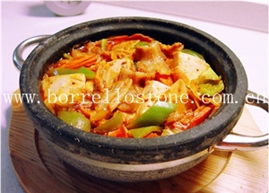 Stone Cooking Pot For Kitchen, Grey Granite Pots