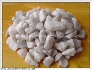 White Chips Stone For Porous Paving, White Marble Pebble, Gravel