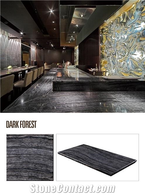 Black Wooden Marble Flooring Tile, Black Forest Marble Tiles