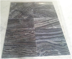Black Wooden Marble Flooring Tile, Black Forest Marble Tiles