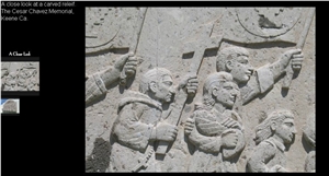 Pinon Clara Memorial Relief, Pinon White Sandstone Relief