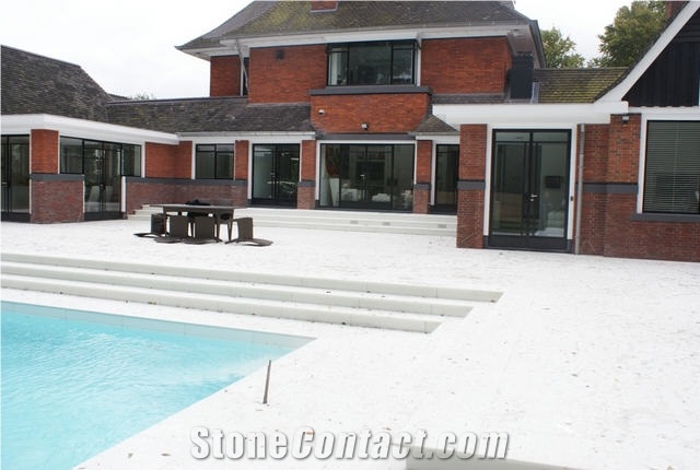 Limestone Pool Coping, Pool Terrace, Larrys White Limestone Pool Terraces