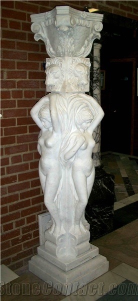 Honed White Carrara Sculpture, Bianco Carrara White Marble Sculpture