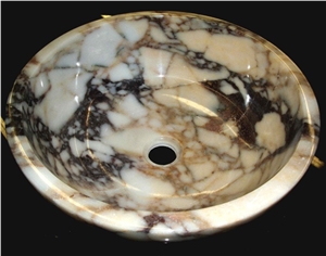 Polished Afyon Burgundy Sink, Afyon Violet Lilac Marble Sink