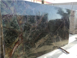 Rain Forest Green Marble Slabs, India Green Marble