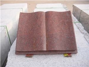 Imperial Red Granite Book Style Tombstone