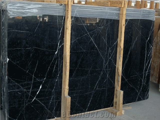 Black Nero Marquina Marble Slab, Tile, Countertop