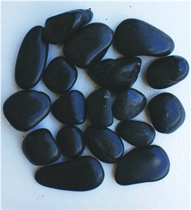 Black Pebble Stone for Landscaping, Black Marble Pebble Stone