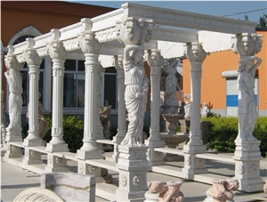 Stone Sculptured Pavilion, White Marble Pavilion