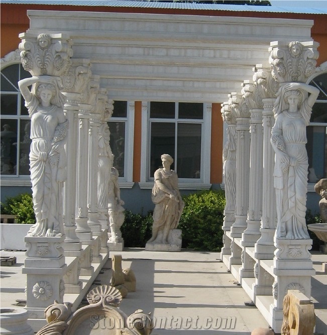 Stone Sculptured Pavilion, White Marble Pavilion