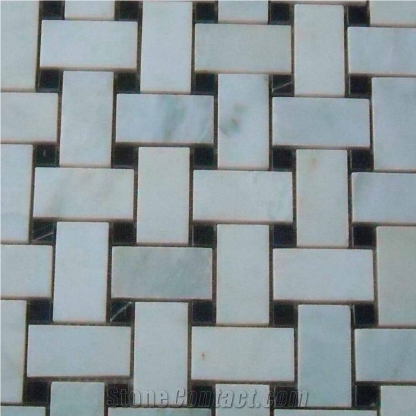 Bianco Venato Carrara Mosaic, Bianco Venato White Marble Mosaic