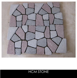 Multicolour Cobble Stone with Mat , Cube Stone with Mat