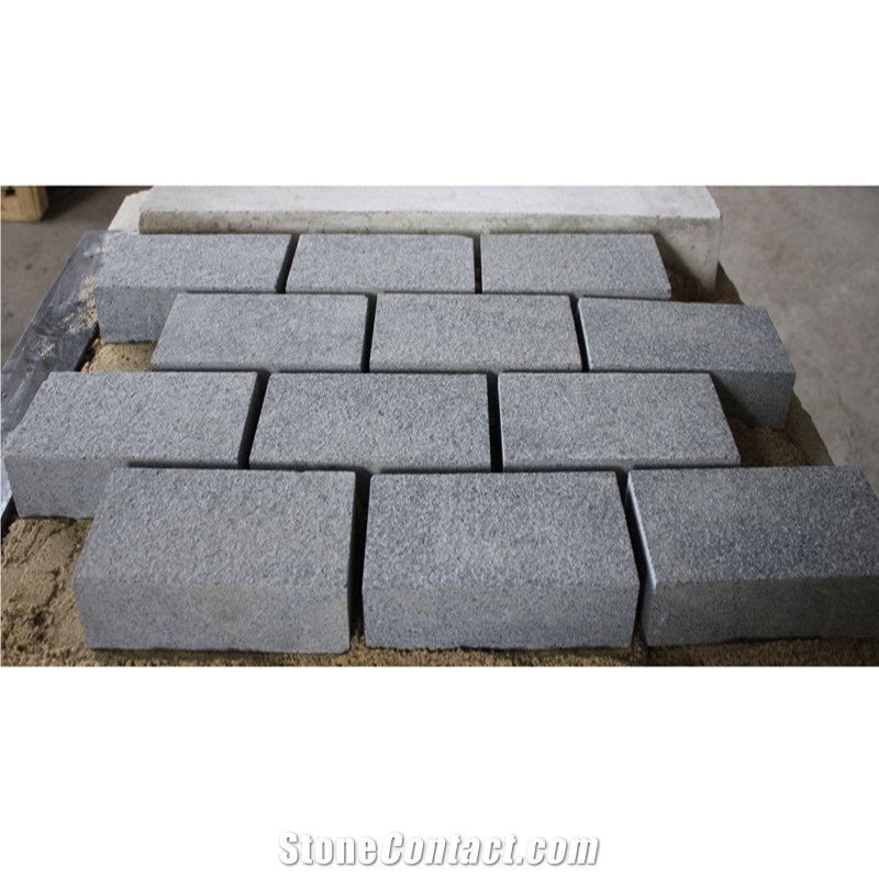 G654 Granite Cobble Stone,Black Pavers, China Black Granite Cobble Stone