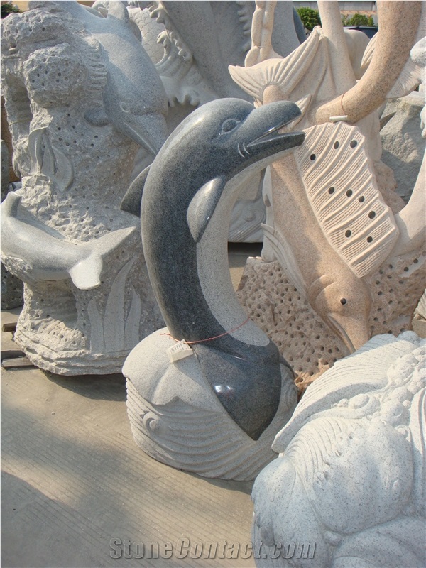 Animal Granite Sculpture, Dolphin Granite Sculptur