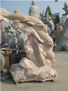 Animal Granite Sculpture, Dolphin Granite Sculptur