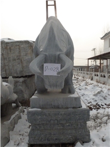 Animal OX Stone Statue, Grey Marble Statue