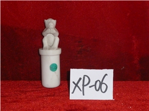 Animal Statue Figurines Carved, Beijing White Marble Artifacts, Handcrafts