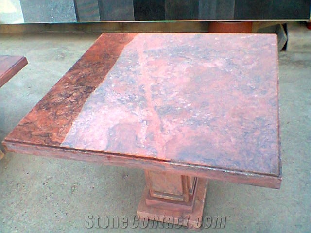 Indoors Granite Stone Table Tops, Zi Hong Yu Red Granite Tables