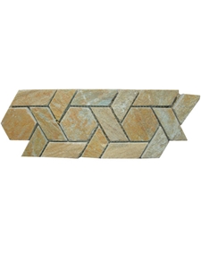 Natural Slate Mosaic Border Tile, Rust Slate Mosaic Border