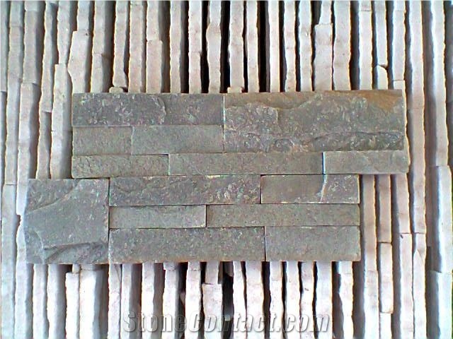 S Shape Wall Decorations Slate, Grey Slate Cultured Stone