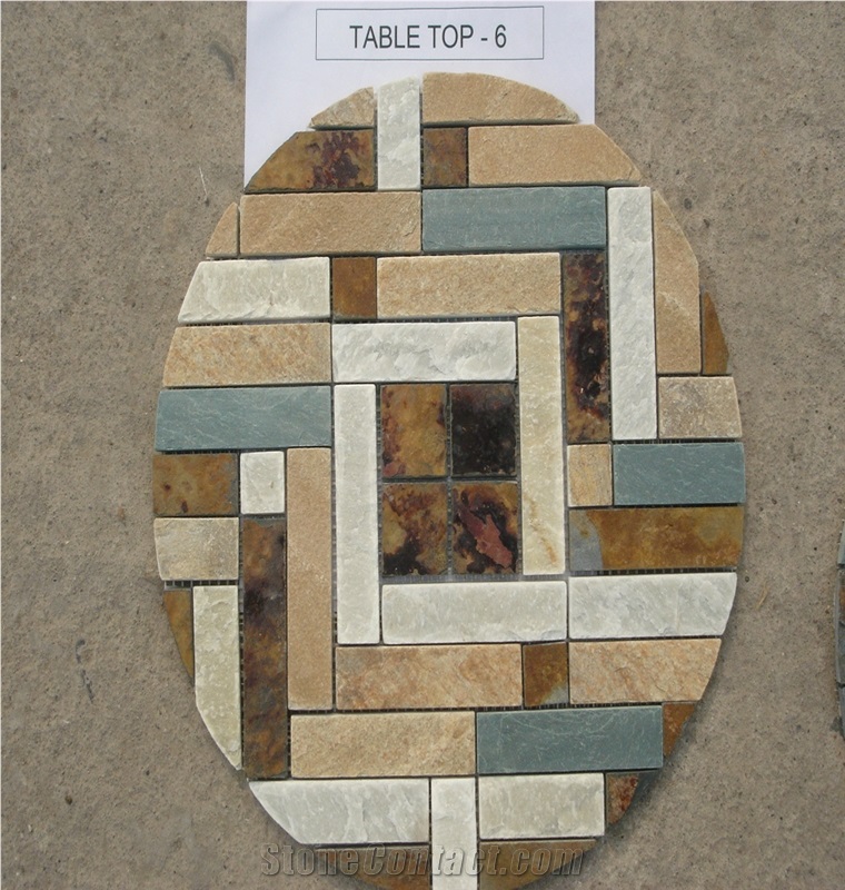 Slate Mosaic Pattern Table Top