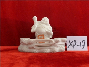 Standing Marble Stone Buddha Sculpture, Hebei White Marble Artifacts, Handcrafts